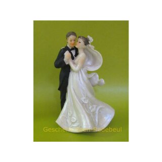 Figur Brautpaar  Braut mit Schleier aus Polyresin 12 cm