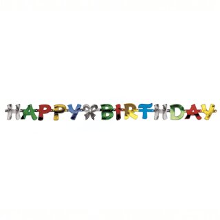Buchstabengirlande "Happy Birthday" Girlande, Grußkette