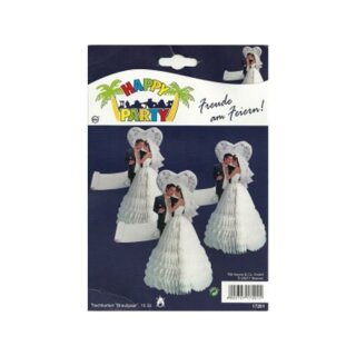 Tischkarten "Brautpaar" 10 Stück Höhe 10 cm Kleid Wabendekor