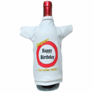 Flaschen T-Shirt Happy Birthday und alles Gute Geburtstag Flaschenverpackung