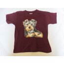 T-Shirt Terrier 110/120 burgundy Hund für Kids 5-6...