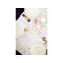 Tischl&auml;ufer Tischband Organza creme m. Gold-Glitter 0,36 x 9 m Dekostoff Hochzeit