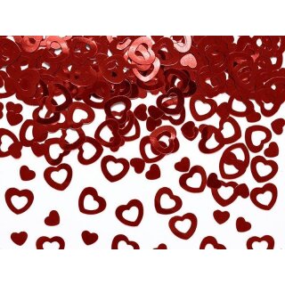 Tischkonfetti Herzen rot 15g 2 Formen Streudeko Hochzeit Valentinstag Tischdeko