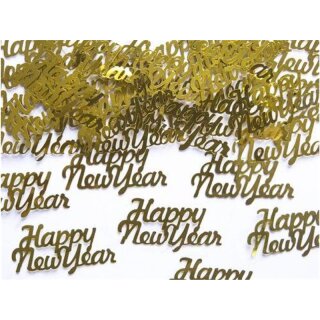 Tischkonfetti Happy New Year gold 3g Silvester Jahreswechsel Tischdeko Dekoration Basteln