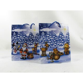 Geschenktasche mini  Winter-Figuren 11 x 6 x 14 cm