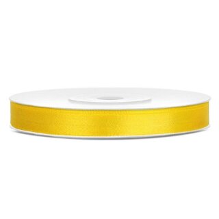 Geschenkband Satin Schleifenband 6mm x 25m doppelseitig gelb
