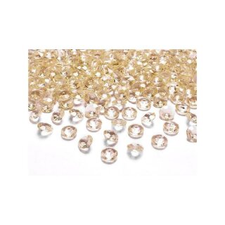 Kristall Diamanten gold orange 12mm 100 Stück Dekosteine Acryl Tischdeko Streuteile