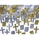 Tischkonfetti silber gold Kreuze Bibeln 15g Streudeko Tischdeko Taufe Kommunion