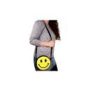 Motiv - Handtasche"Lächeln" rund gelb Frauen Geschenk Mädchen Accessoires