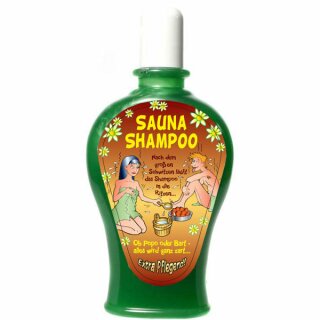 Shampoo mit Spruch "Sauna-Shampoo" Geschenk Geburtstag Scherzartikel 