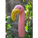 Flamingo-Hals rosa Keramik 20 cm f&uuml;r Stab Garten Blumentopf Dekoration