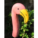 Flamingo-Hals rosa Keramik 20 cm f&uuml;r Stab Garten Blumentopf Dekoration
