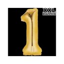 Folienballon XXL Zahl 1 gold -  ungef&uuml;llt Anagram