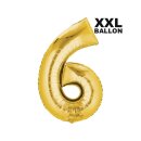 Folienballon XXL Zahl 6 gold -  ungefüllt Anagram