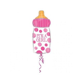 Folienballon - ca. 50cm - Its a Girl Baby Trinkflasche Mädchen ungefüllt