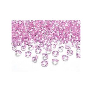 Kristall Diamanten rosa 12mm 100 Stück Dekosteine Acryl Tischdeko Streuteile