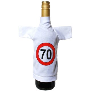 Flaschen T-Shirt 70 Verkehrsschild Geburtstag Flaschenverpackung Geschenk
