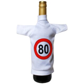 Flaschen T-Shirt 80 Verkehrsschild Geburtstag Flaschenverpackung Geschenk