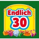 Flaschen-Etikett  modern"Endlich 30"...