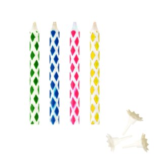 10 Magic-Kerzen mit Halter 6 cm farbig sortiert