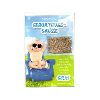 Eulzer Glückwunschkarte Grußkarte Geburtstag "Gras" mit Accessoires mit Umschlag
