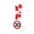 Hawaii-Kette "30" rot/weiß Geburtstag...