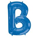 Folienballon XXL Buchstabe B blau - ungef&uuml;llt