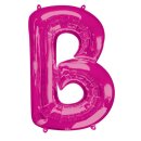 Folienballon XXL Buchstabe B pink - ungef&uuml;llt