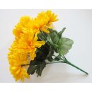 Chrysanthemen Strau&szlig; ca. 25cm gelb 7 Bl&uuml;ten Kunstblume Dekoration Herbst