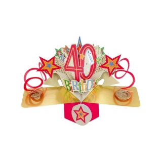 Pop Up Karte 3D "40.Geburtstag" Motiv 3 Happy Birthday Ballongewicht Glückwunsch