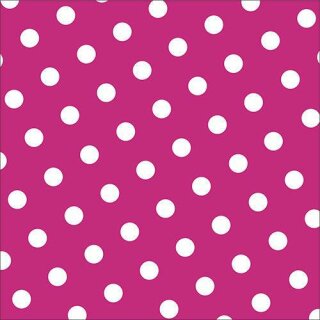 Servietten fuchsia pink &quot;Dots&quot; Punkte 30 Stck 33x33cm 3-lagig Tisch-Deko Dekorservietten