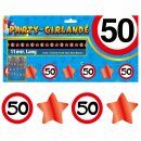 Party - Girlande &quot;50&quot; und Sterne 11 m...