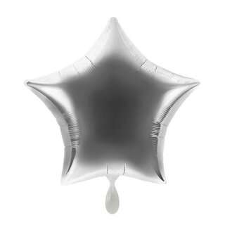 Folienballon Stern Ø 45 cm silber ungefüllt Anagram