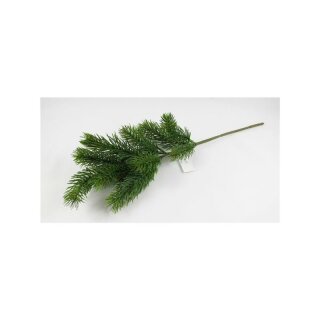 Tannenzweig gr&uuml;n ca. 50cm mit 13 &Auml;stchen Kunstblume Dekoration Weihnachten