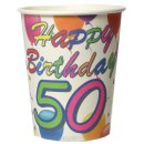 Party-Becher Happy Birthday "50" 6 Stück...