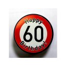 kleine Aludosen &quot;Happy Birthday 60&quot; Pillendose Verkehrsschild Geburtstag