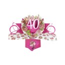 Pop up Karte 3D "40.Geburtstag" Motiv 4 Happy...