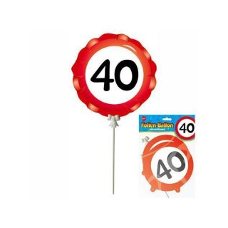 Mini Folienballon 3 Stück "40" selbstaufblasend mit Halter Deko