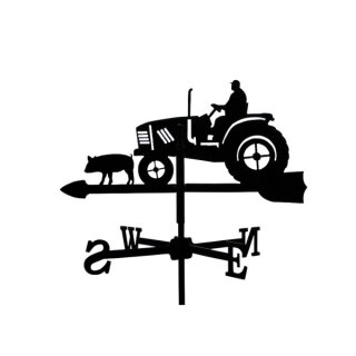 4136 Wetterfahne Traktor Stahlblech pulverbeschichtet Windspiel Dach Garten Deko  klein ca. 46 x 64cm