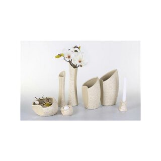 La Vida Keramik Creme Struktur Liz Vasen und Kerzenst&auml;nder Geschenk