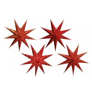 Leuchtstern &Oslash; 60 cm Papier 9 Zacken rot Weihnachtsstern Adventsstern 