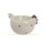 Butterdose Eierbecher Teller grau Keramik mit Punkten Hase Huhn Henne Ostern Eierbecher