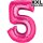 Folienballon XXL Zahl 5 pink -  ungefüllt Anagram