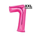 Folienballon XXL Zahl 7 pink -  ungefüllt Anagram
