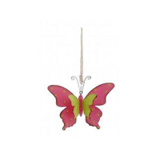 Schmetterling H&auml;nger Teal, Metall rosa