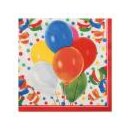 100 Servietten, 3-lagig 1/4-Falz 33 cm x 33 cm "Lucky Balloons"