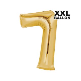 Folienballon XXL Zahl 7 gold -  ungefüllt Anagram