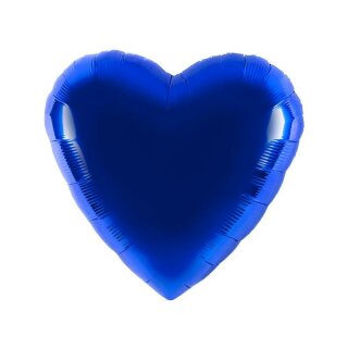 Folienballon Herz &Oslash; 45cm blau ungef&uuml;llt Anagram unverpackt