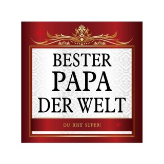 Flaschen-Etikett rot/gold &quot;Bester Papa der Welt&quot; selbstklebend, Aufkleber