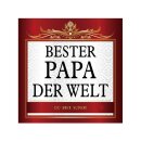 Flaschen-Etikett rot/gold "Bester Papa der...